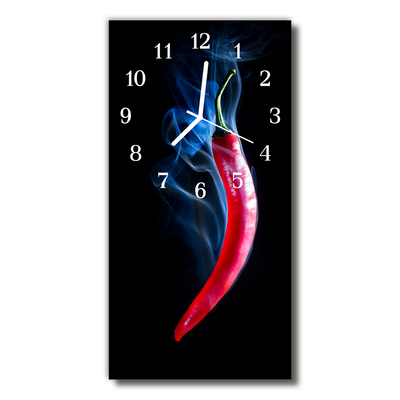 Glasuhr Wanduhr Paprika