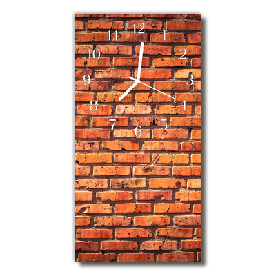 Glasuhr Wanduhr Ziegelmauer