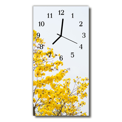 Glasuhr Wanduhr blühenden Baum