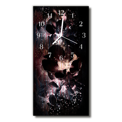 Glasuhr Wanduhr Blumen