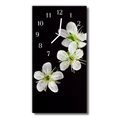 Glasuhr Küchenuhr Blumen