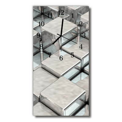 Glasuhr Küchenuhr Metallwürfel