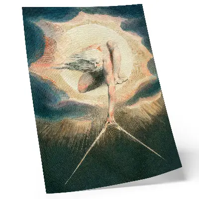 Wandposter Illustration eines alten Mannes beim Platzieren eines Kompasses auf dem Boden aus dem Jahr 1794