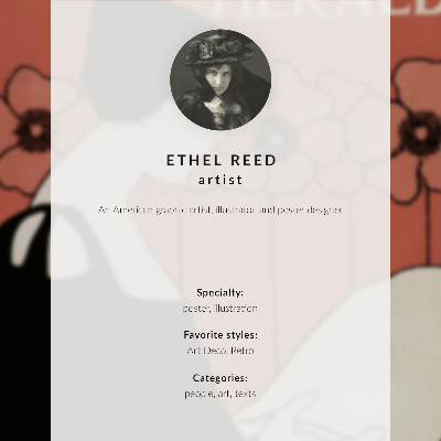 Wandposter Frau liest Zeitung im Jugendstil von Ethel Reed