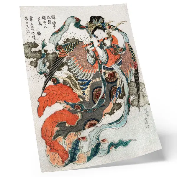 Poster mit japanischem Hokusai-Motiv im Vintage-Ukiyo-e-Stil