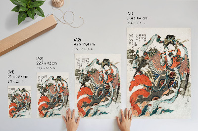 Poster Japanischer Hokusai im Vintage-Ukiyo-e-Stil