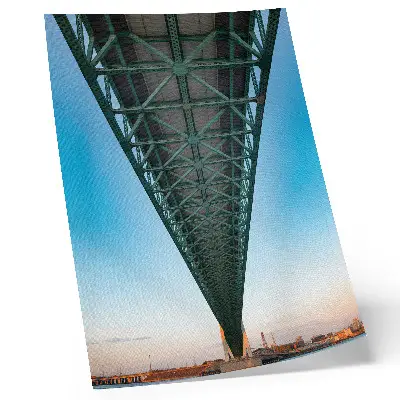 Kunstdruck auf Leinwand Symmetrie der Fachwerkbrückenkonstruktion in modernem Design