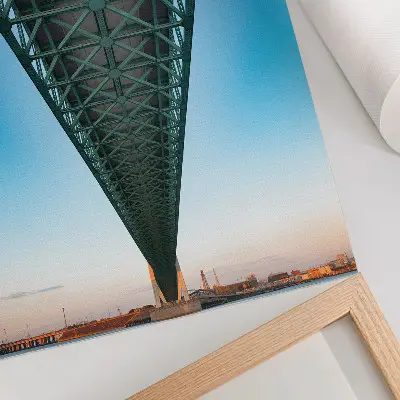 Kunstdruck auf Leinwand Symmetrie der Fachwerkbrückenkonstruktion in modernem Design