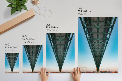 Kunstdruck leinwand Symmetrie der Fachwerkbrückenkonstruktion Modernität