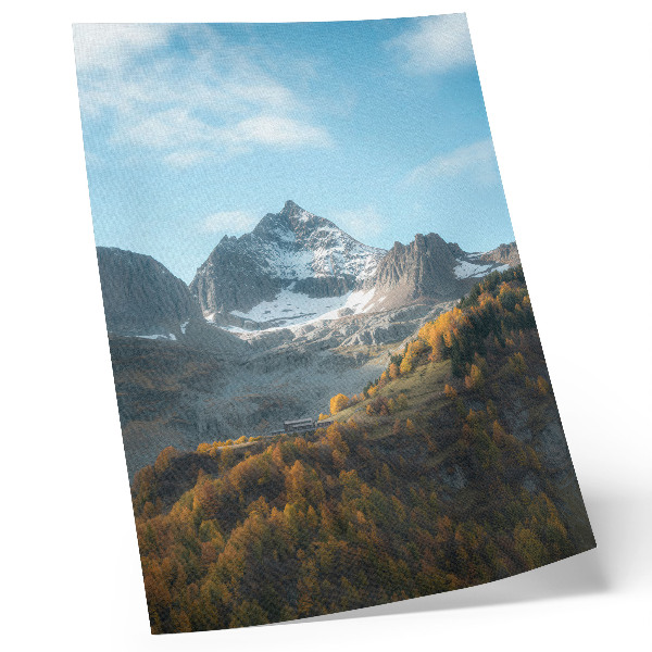 Kunstdruck leinwand Berge und Wälder in Herbstfarben
