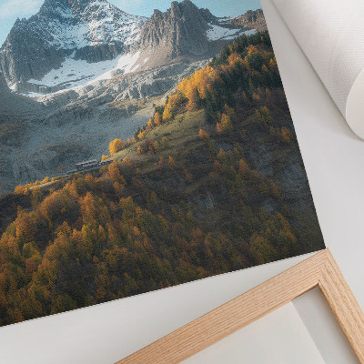 Kunstdruck leinwand Berge und Wälder in Herbstfarben