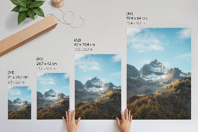 Kunstdruck leinwand Berge und Wälder in Herbstfarben