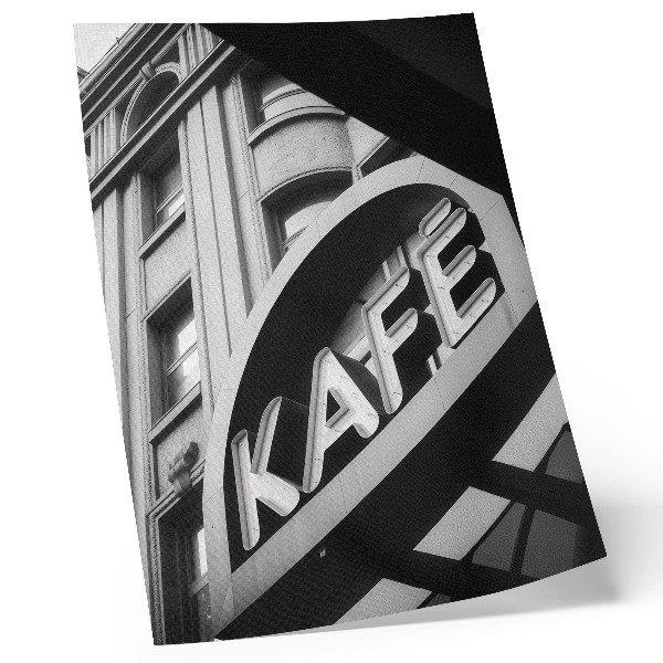 Poster Eine nostalgische Inschrift an der Fassade des Gebäudes