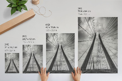 Wandposter Seilbrücke Modernität Eleganz Symmetrie