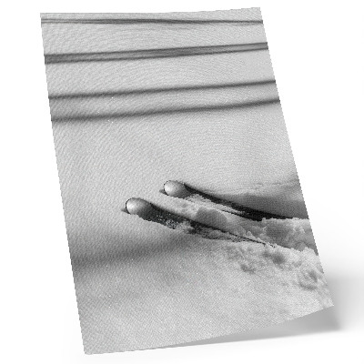 Kunstdruck leinwand Minimalismus, weißgraue Skier, Schatten, Frieden
