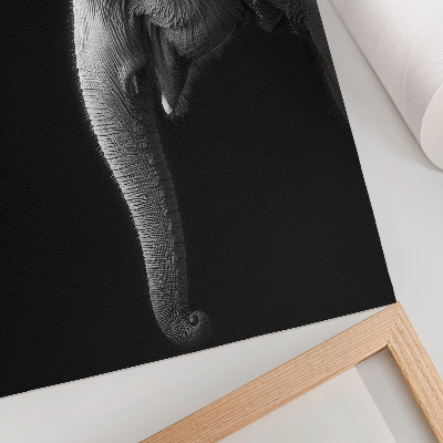 Wandposter Schwarzweißes Porträt eines Elefanten im Profil
