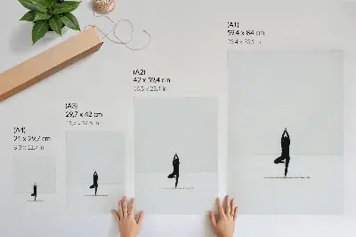 Poster mit minimalistischer Yoga-Figur für Frieden und Harmonie