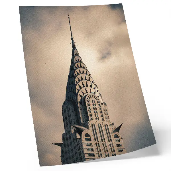 Leinwand-Kunstdruck ein eleganter Turm mit visueller Symmetrie und architektonischen Formen