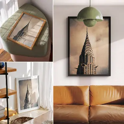 Leinwand-Kunstdruck ein eleganter Turm mit visueller Symmetrie und architektonischen Formen