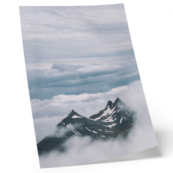 Kunstdruck leinwand Berggipfel im Nebel, Frieden, Eleganz