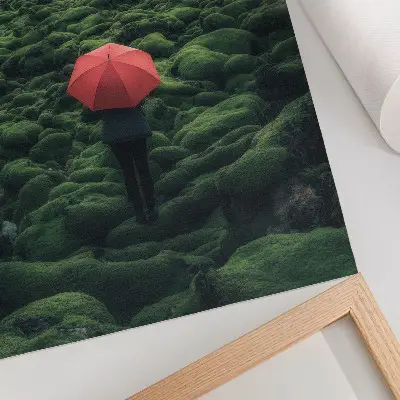 Leinwand-Kunstdruck mit dominierendem Grün, Ruhe, geheimnisvoller Aura und Kontrast