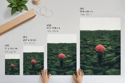 Leinwand-Kunstdruck mit dominierendem Grün, Ruhe, geheimnisvoller Aura und Kontrast