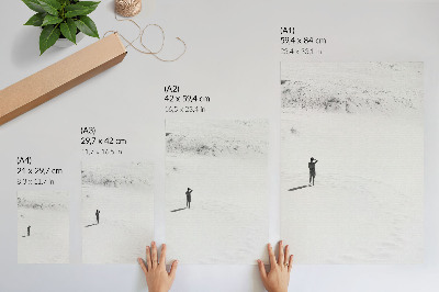 Wandposter Minimalismus, Einsamkeit, Raum, Frieden.