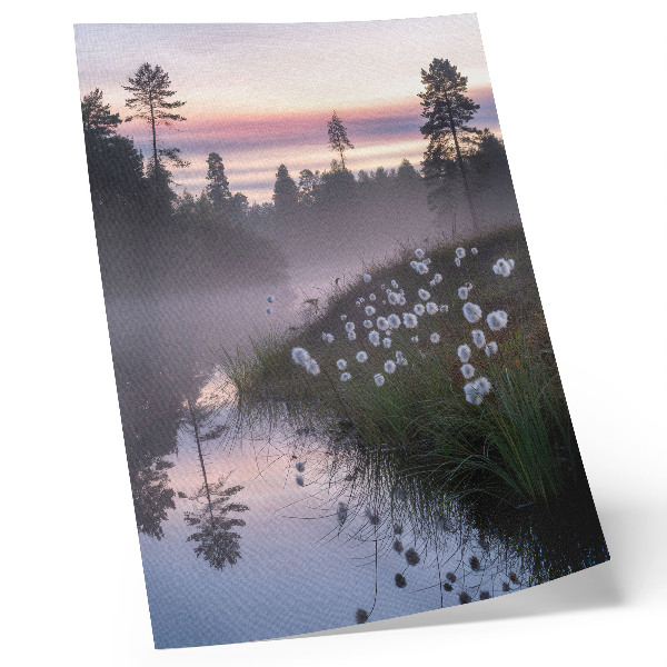 Wandposter Ein stiller Morgen am See im Nebel