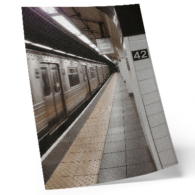 Poster Moderner U-Bahnsteig, dynamischer architektonischer Raum