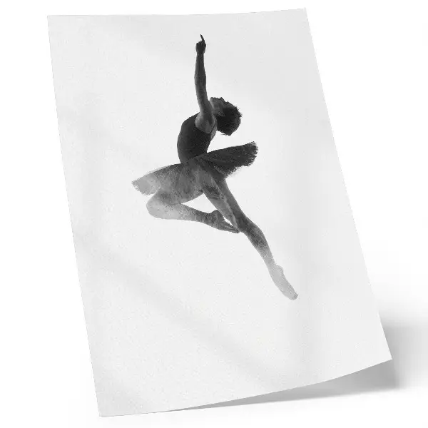 Wandposter elegante Silhouette einer Tänzerin voller Dynamik