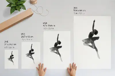 Wandposter elegante Silhouette einer Tänzerin voller Dynamik