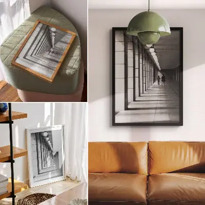 Poster Moderne Architektur lange Schatten und Symmetrie