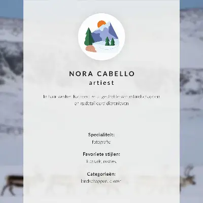 Wandposter Rentiere vor einer winterlichen Berglandschaft
