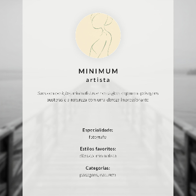 Wandposter Minimalistische Landschaft mit einem Baum und einer Bank