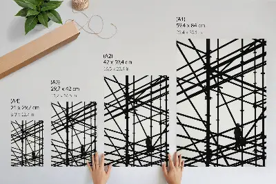 Poster mit kontrastierenden Linien auf hellem Hintergrund in moderner Struktur