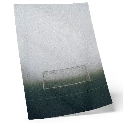 Wandposter Tor auf dem Spielfeld in einer minimalistischen Szene mit Nebel und Ruhe