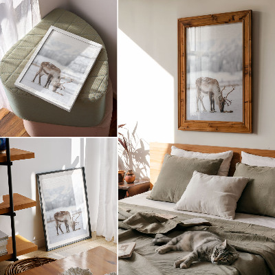Wandposter Rentiere im Schnee, Natur, Ruhe, Eleganz