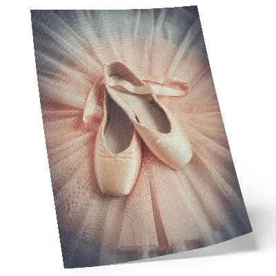 Wandposter Ballerinas mit rosa Tüllrock für Harmonie und Eleganz