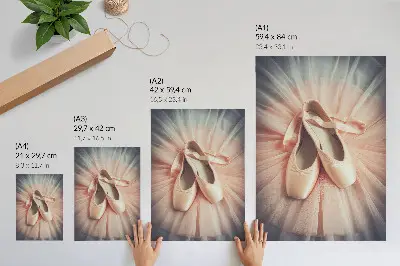 Wandposter Ballerinas mit rosa Tüllrock für Harmonie und Eleganz