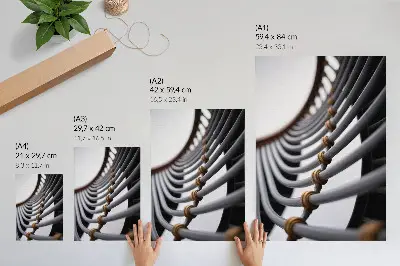 Kunstdruck auf Leinwand mit Motiv Rohrbögen und Metallkonstruktion für die Raumgestaltung