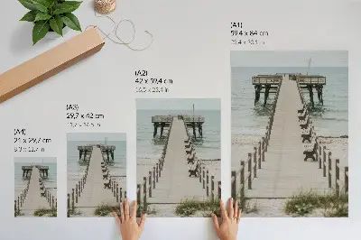 Wandposter minimalistischer Steg am Meer