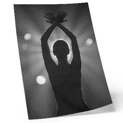 Wandposter Eine markante Silhouette gegen die Lichtstrahlen