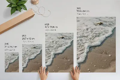 Wandposter mit dem Motiv Sand, Wasser, Zartheit und Harmonie
