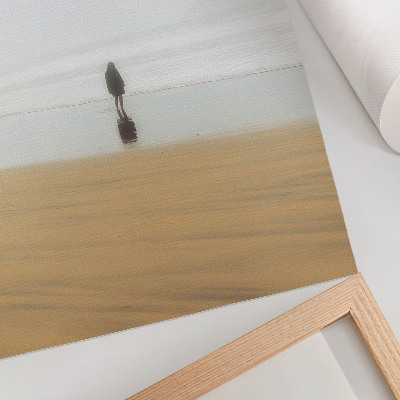 Kunstdruck leinwand Minimalismus, Ruhe, Einsamkeit, Strand, Spiegelung, Wasser