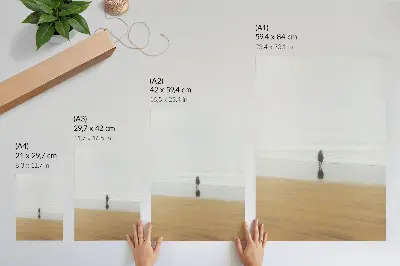Leinwand Kunstdruck mit minimalistischem Motiv von Ruhe, Einsamkeit, Strand, Spiegelung und Wasser