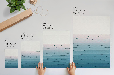 Kunstdruck leinwand Wellen auf blau-rosa Hintergrund – ein ruhiges Design