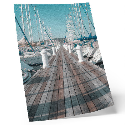 Poster Marina, Yachten, Steg, blauer Himmel, Symmetrie