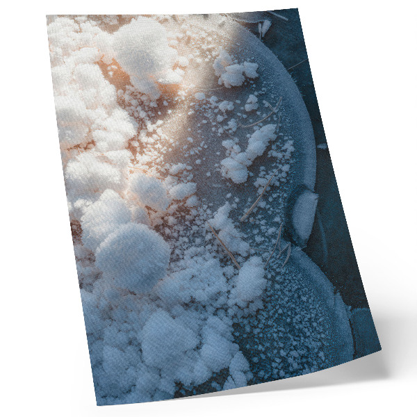Kunstdruck leinwand Eiskristalle in Weiß- und Blautönen für ein winterliches Gefühl