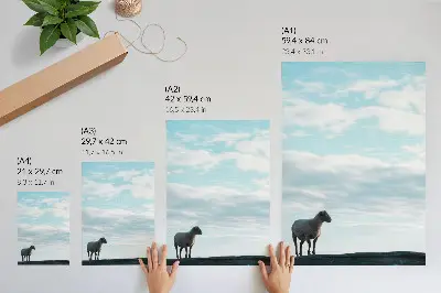 Wandposter Himmel mit Wolken und Schafen für Ruhe und Frieden