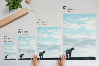 Wandposter Himmel, Wolken, Schafe, tiefe Stille, Frieden
